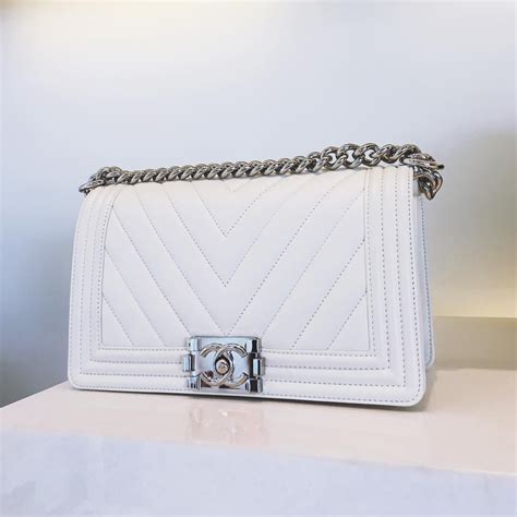 chanel boy bag white and gold|chanel boy bag inside.